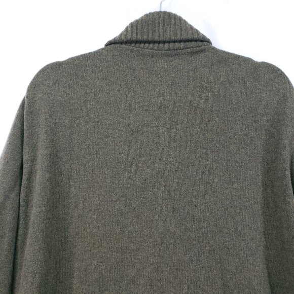 J.Crew Sweater Green XL Merino Wool Blend Speckled Shawl Collar Rugged Men - Picture 13 of 15